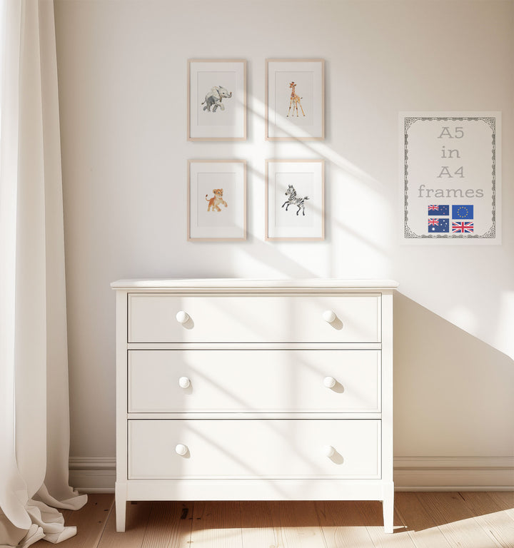 Keepsake Kingdom Watercolor Safari Animals Set of 4