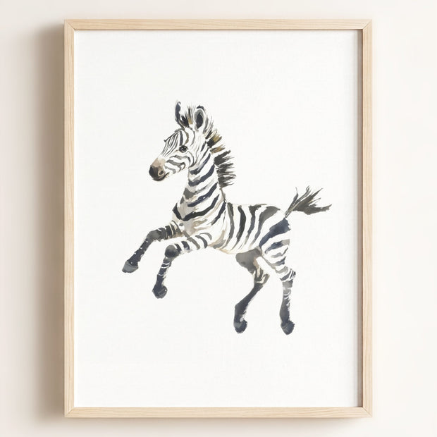 Watercolor Zebra Art Print