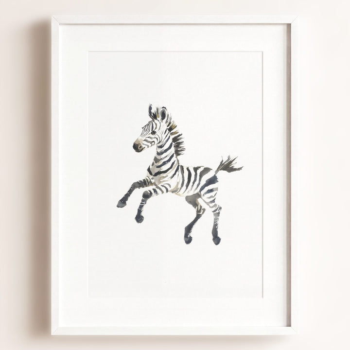 Watercolor Zebra Art Print
