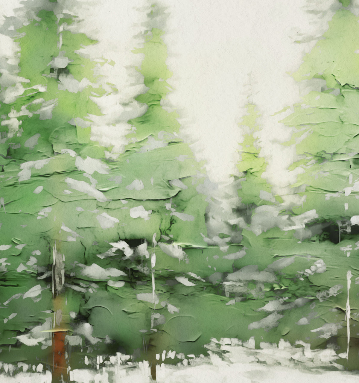 Evergreen Winter Art Print — Framed