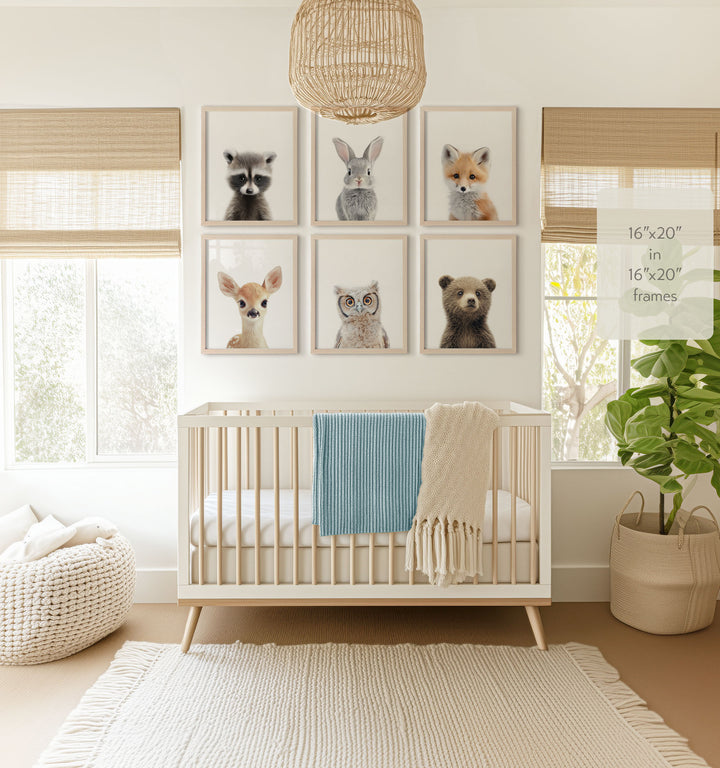 Woodland Animals Set of 6 Nursery Art Prints