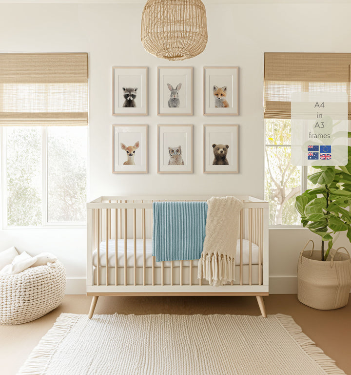 Woodland Animals Set of 6 Nursery Art Prints