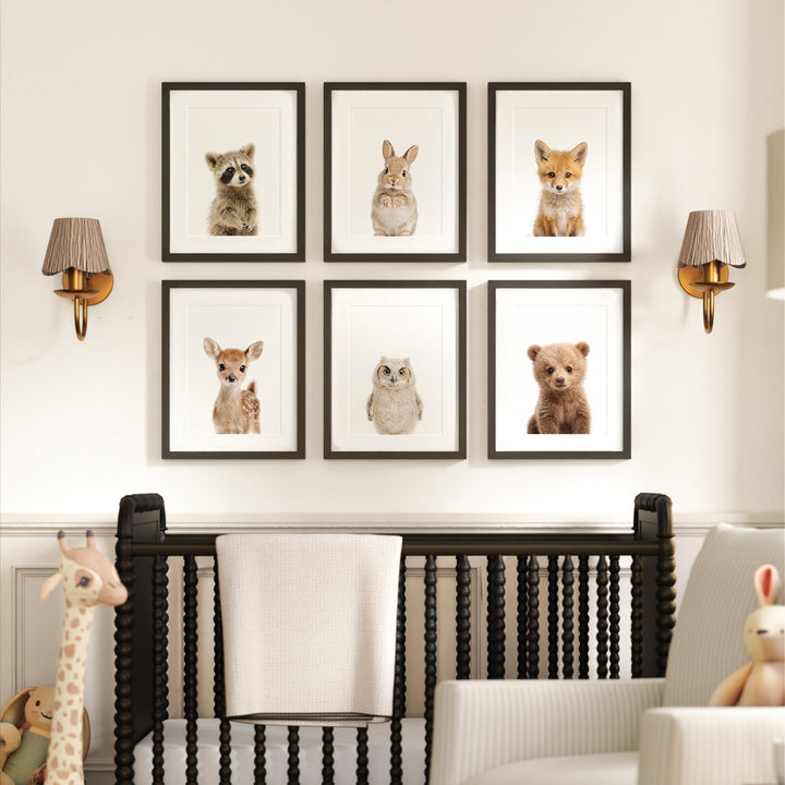 Woodland Animals Set of 6 Nursery Art Prints