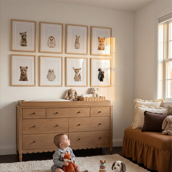 Woodland Animals Set of 8 Baby Animals Nursery Decor Art Prints