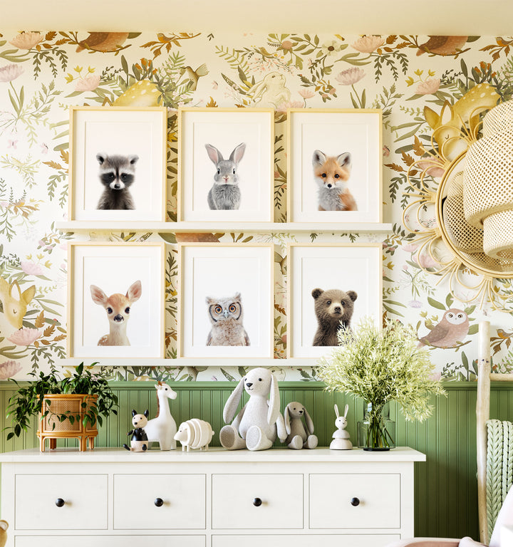 Woodland Animals Set of 6 Nursery Art Prints
