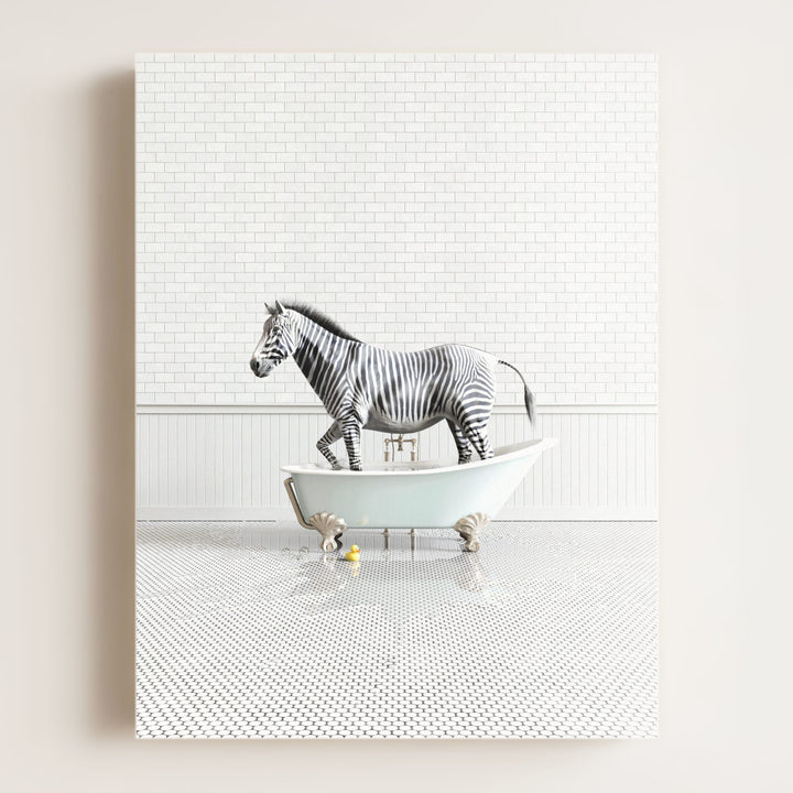 Zebra in Blue Bathtub