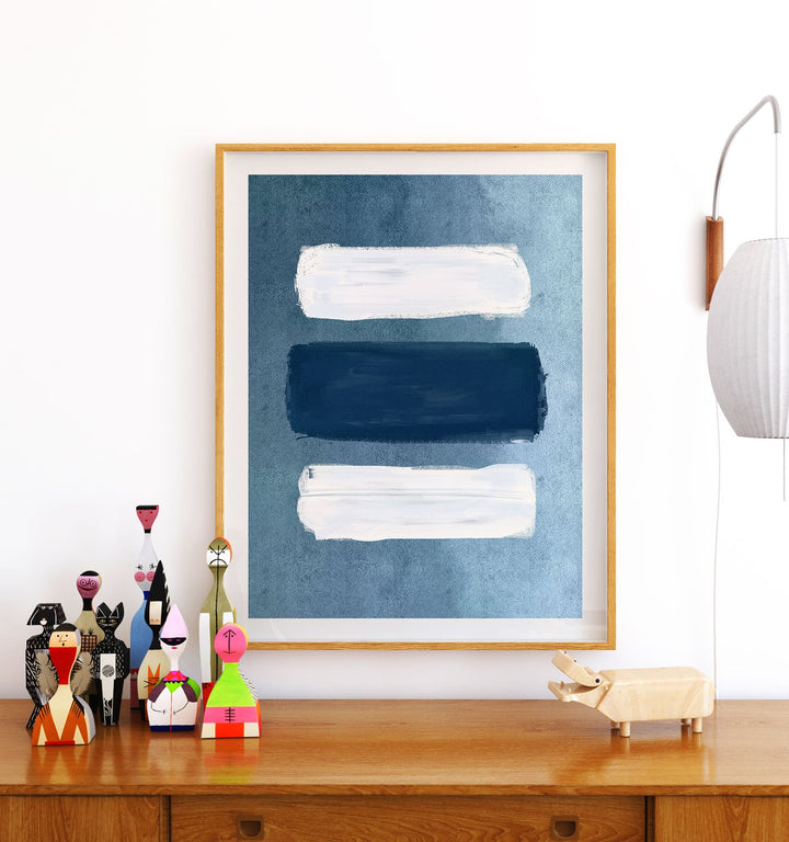 Indigo Abstract Brushstrokes