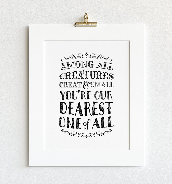 Among all creatures great and small