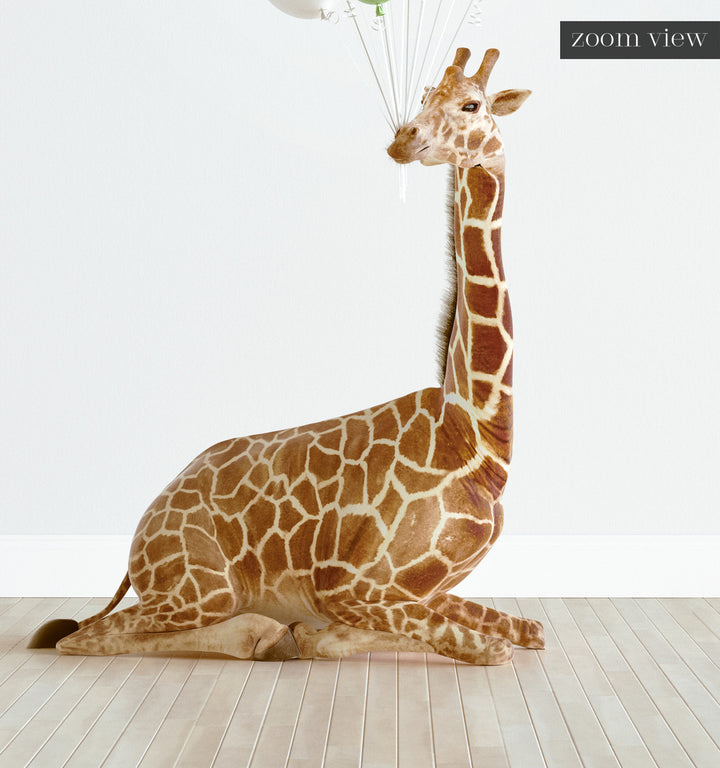 Giraffe with Balloons Art Print