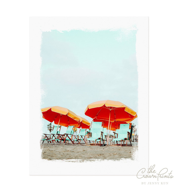 Beach Umbrellas Print - The Crown Prints