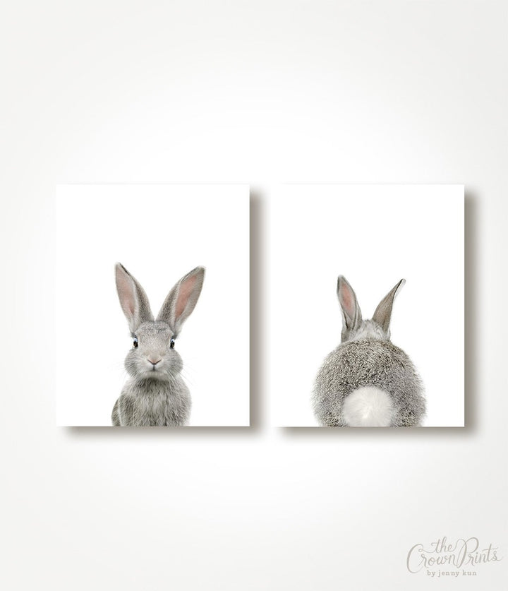 Baby Bunny Prints - Heads and Tails - Set of 2 - The Crown Prints