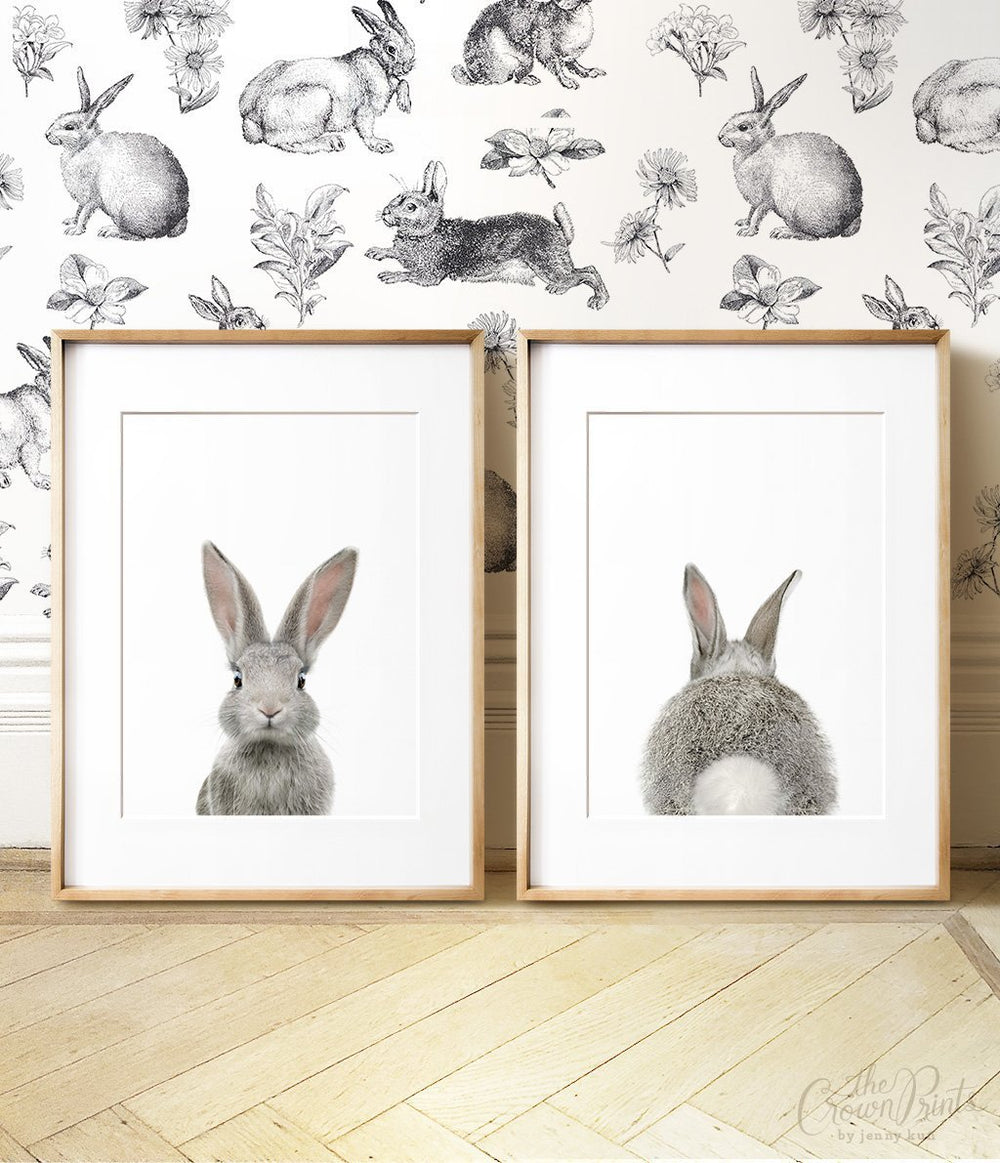 Baby Bunny Prints - Heads and Tails - Set of 2 - The Crown Prints