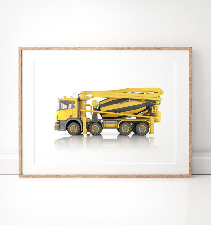 Concrete Mixer Truck Print - The Crown Prints