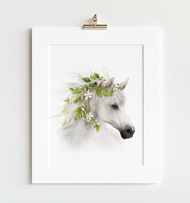 Horse with Flower Crown Vertical