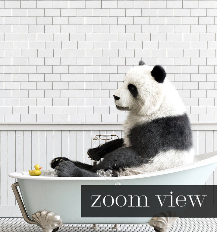Panda in Blue Bathtub