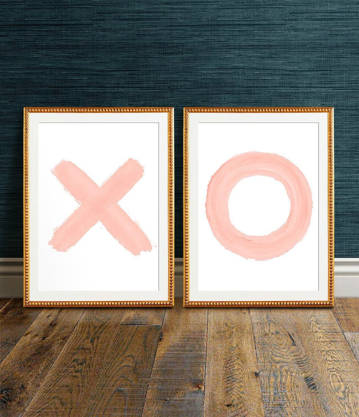 Blush Pink XO Prints - set of two - The Crown Prints