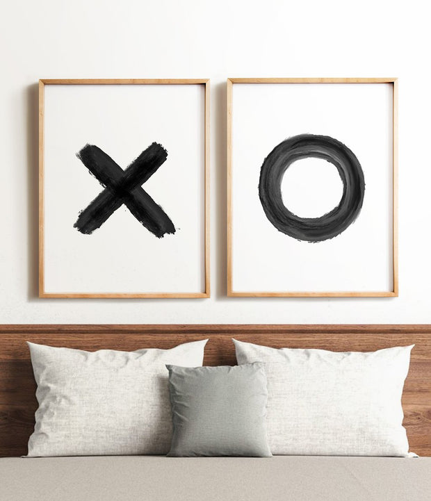 Black and white X and Os - set of two