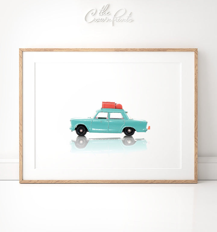 Toy Car: Turquoise Fiat Print - The Crown Prints