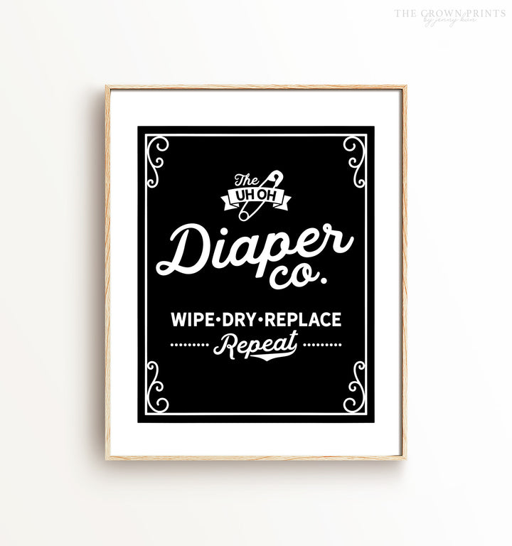 Uh Oh Diaper Co - Funny Nursery Art