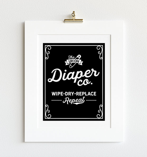 Uh Oh Diaper Co - Funny Nursery Art