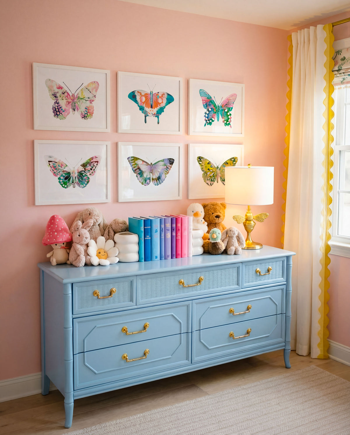 Butterfly Art Prints Set of 6 Girl Room Decor