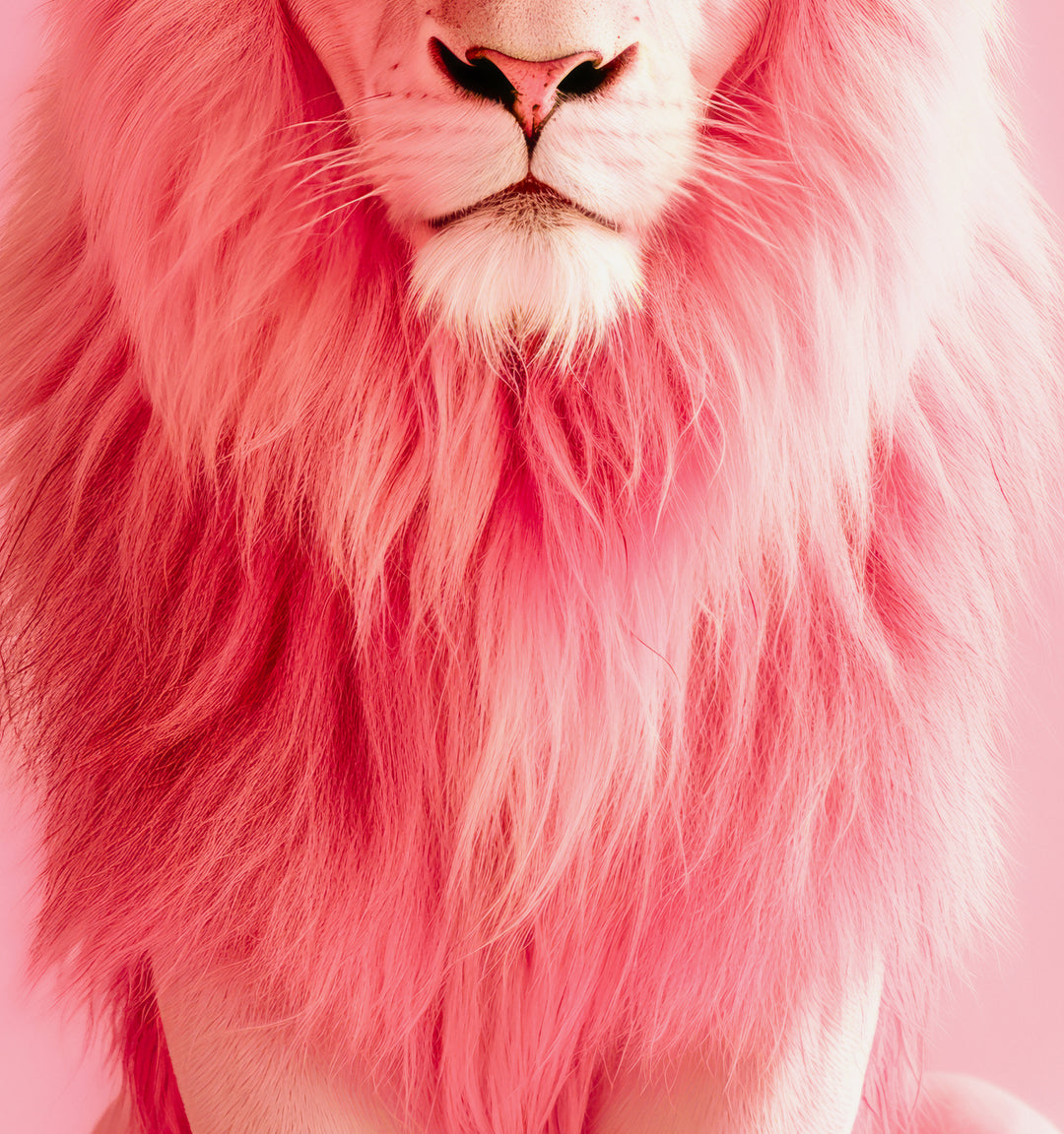 Portrait of a Pink Lion Wall Art Print