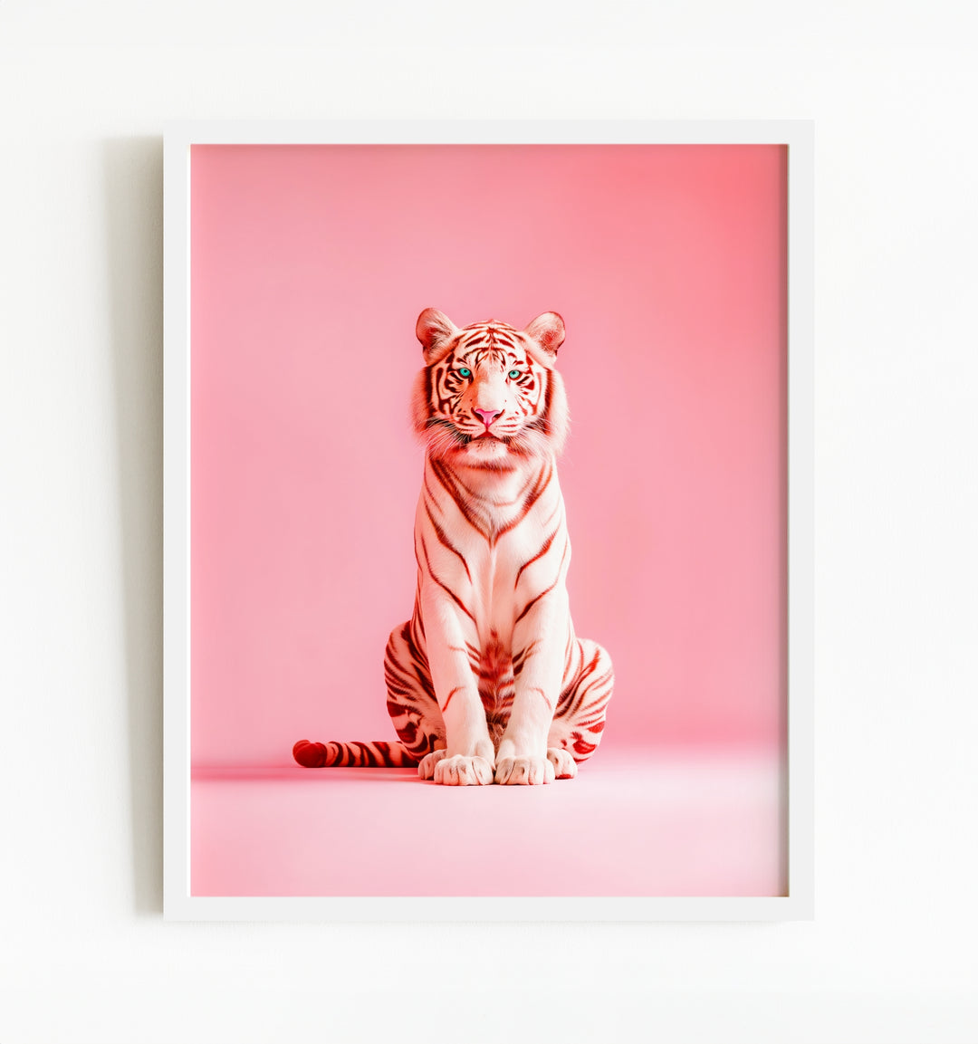 Portrait of a Pink Tiger Wall Art Print