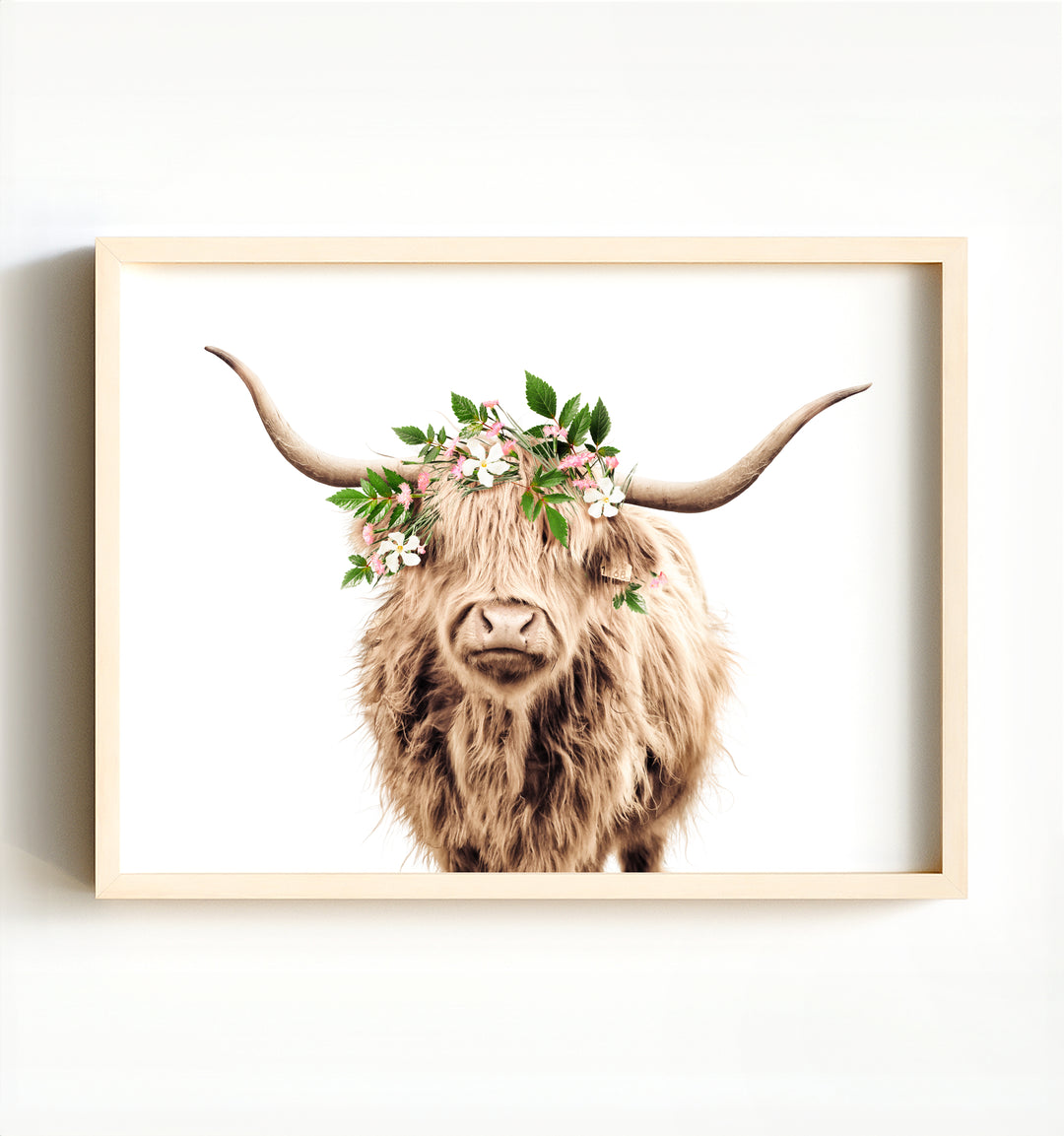 Highland Cow with Flower Crown