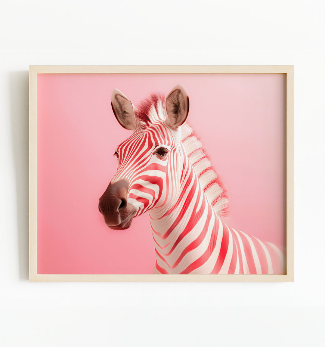 Pink Zebra Wall Art Print