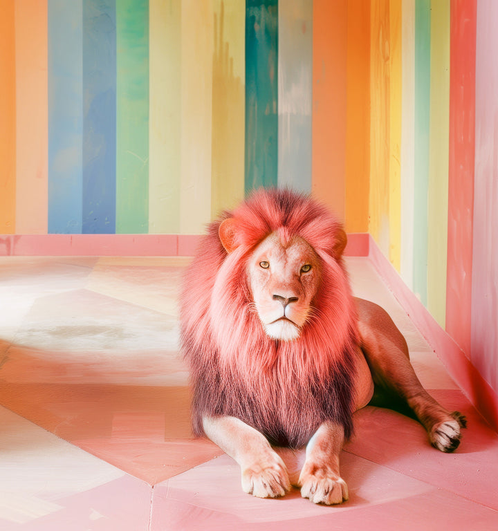 Rainbow Room Lion Art Print