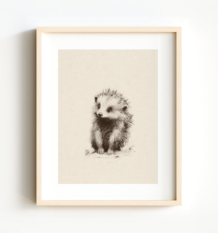 Sketchbook Hedgehog Nursery Art Print