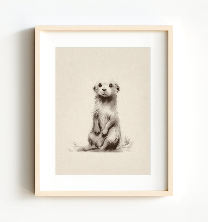 Sketchbook Otter Nursery Art Print