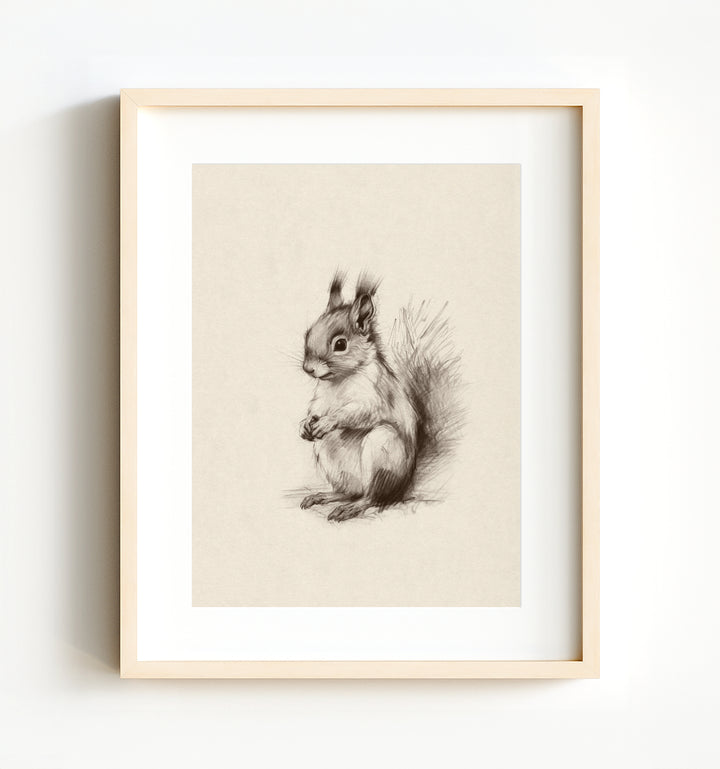 Sketchbook Squirrel Nursery Art Print