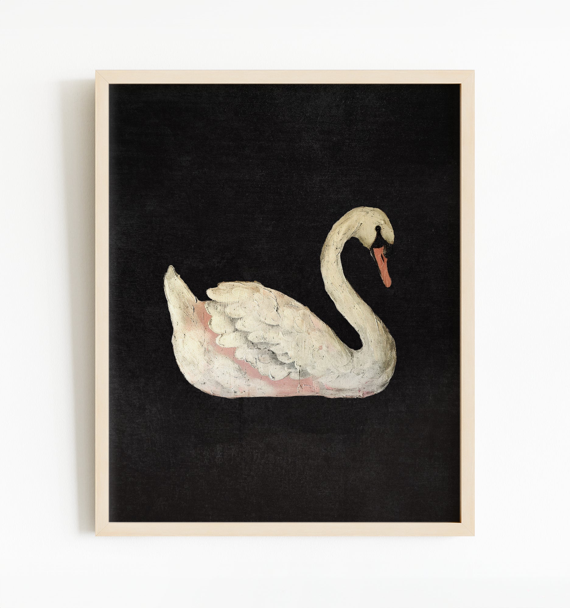 Swan Painting Prints - White Swan · Horizontal · Printable Art