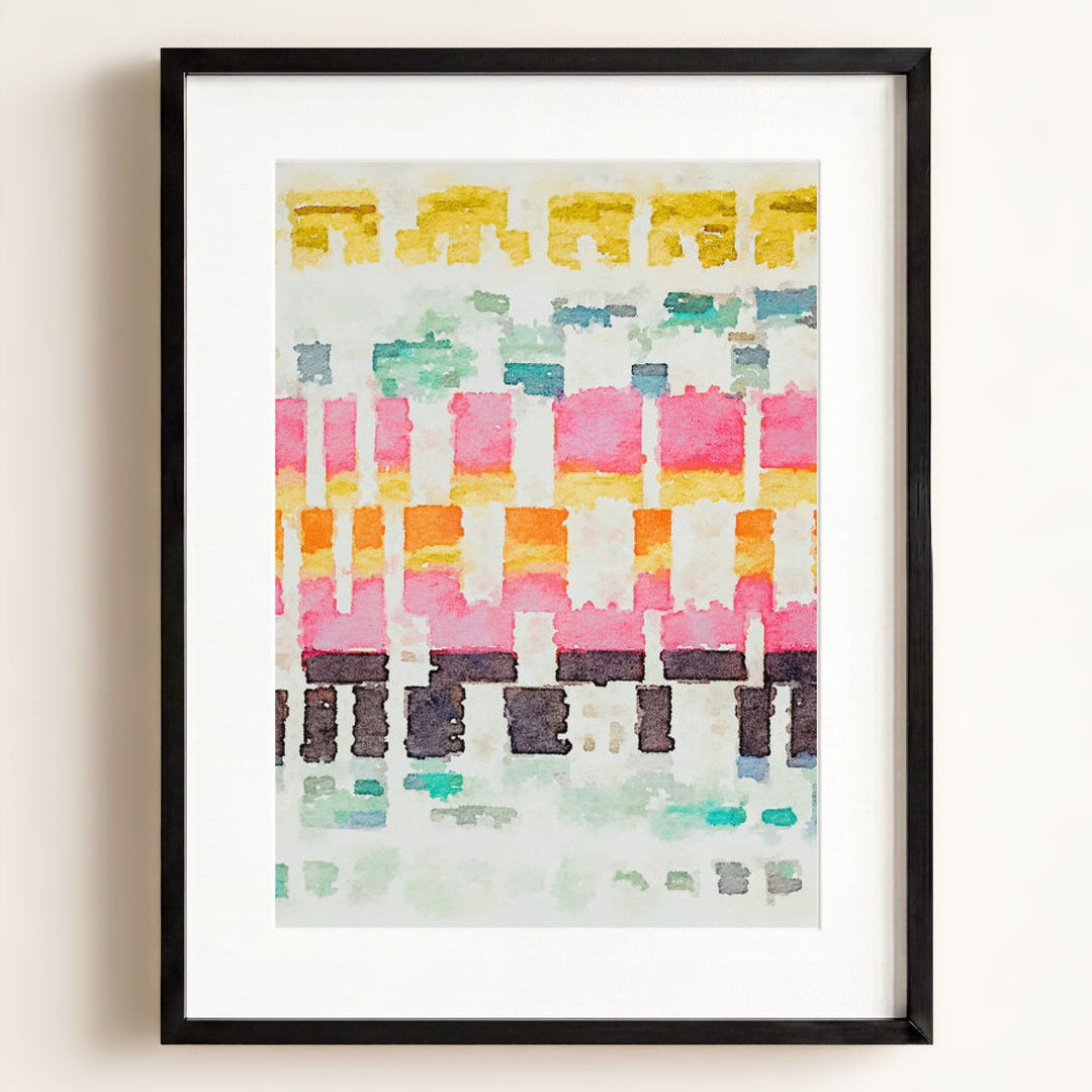 Abstract watercolor stitches