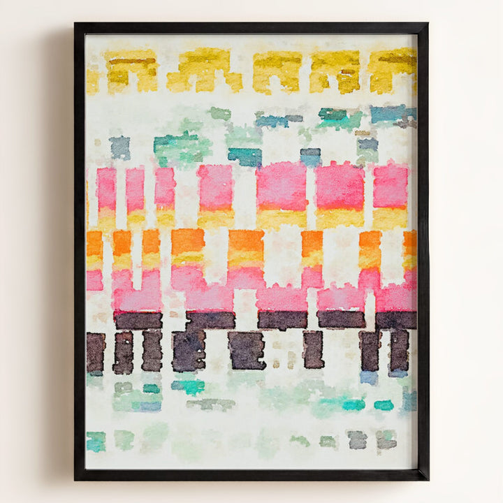 Abstract watercolor stitches