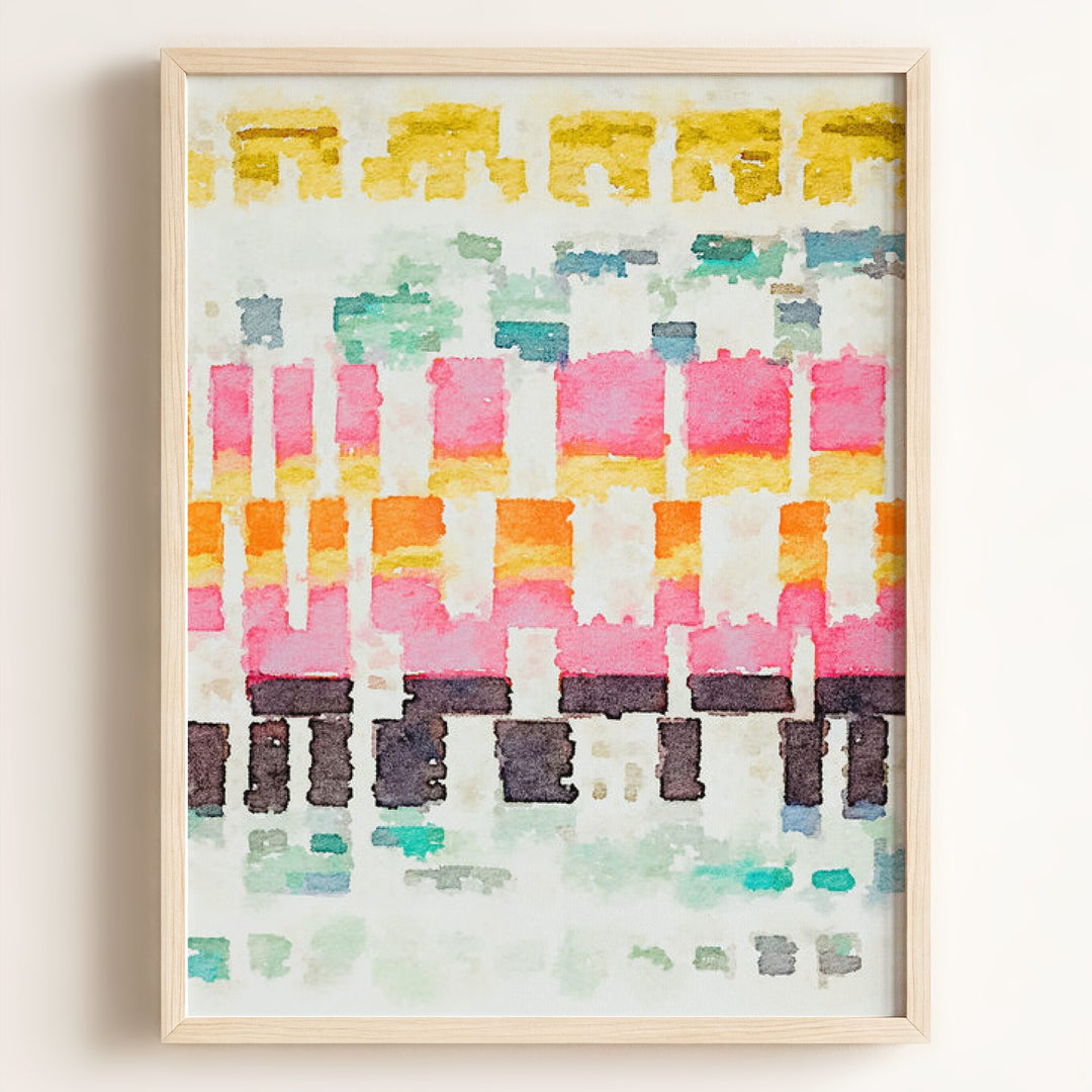 Abstract watercolor stitches