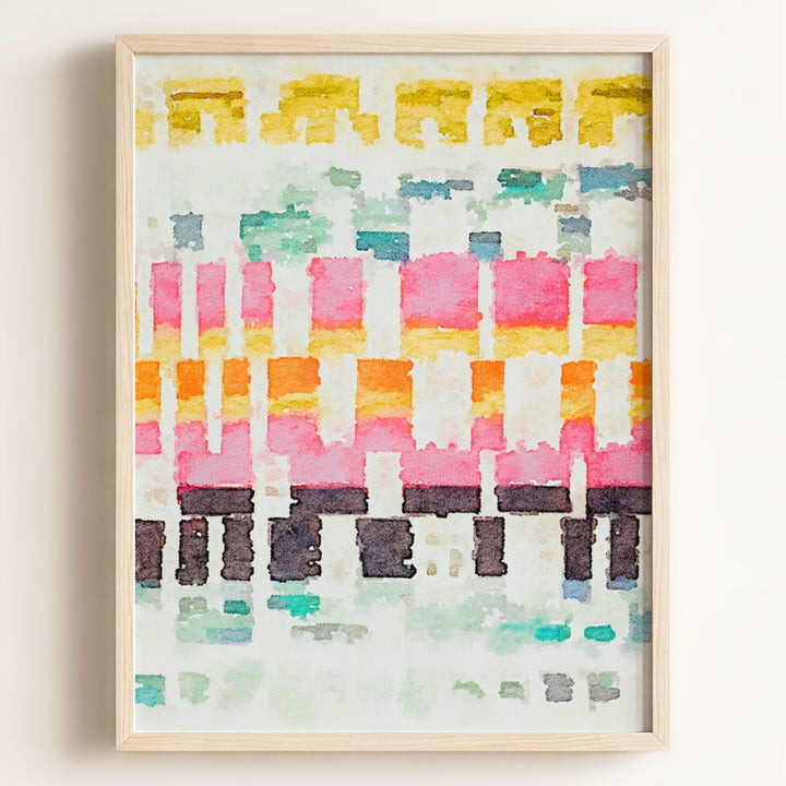 Abstract watercolor stitches