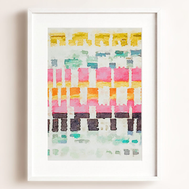 Abstract watercolor stitches