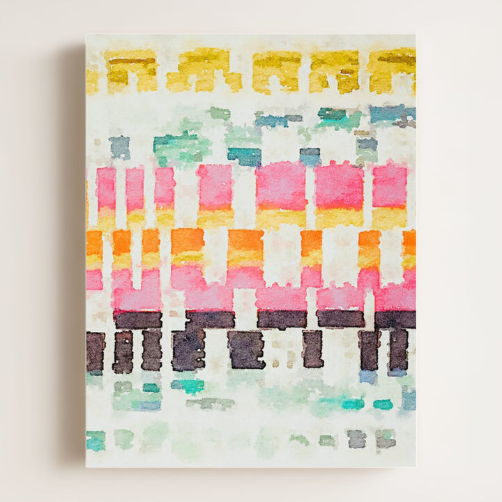 Abstract watercolor stitches