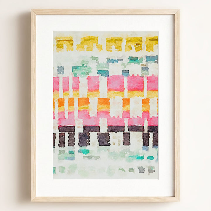 Abstract watercolor stitches
