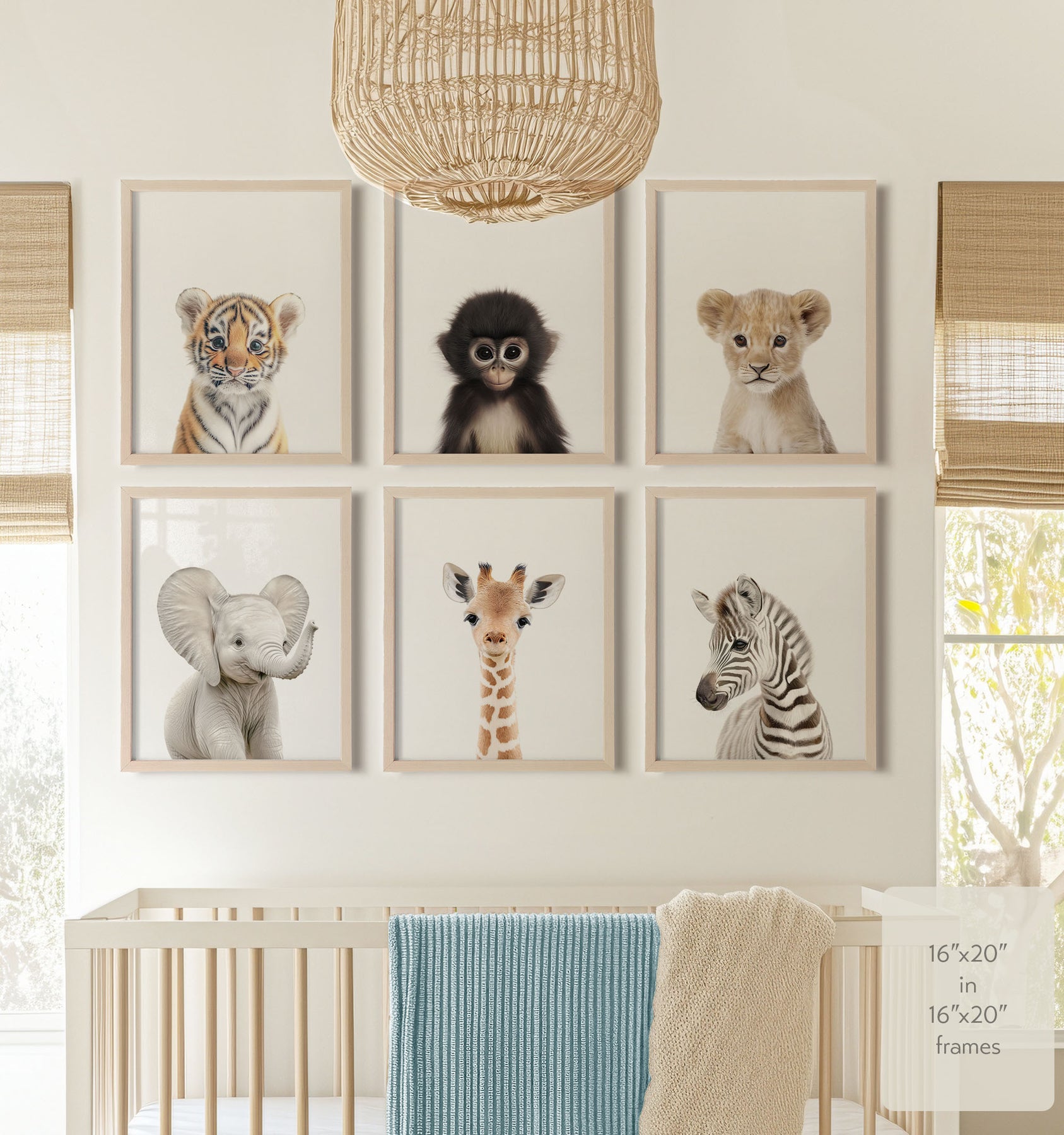 Baby Jungle & Safari Animals Set of 6 Nursery Decor Prints – Safari ...