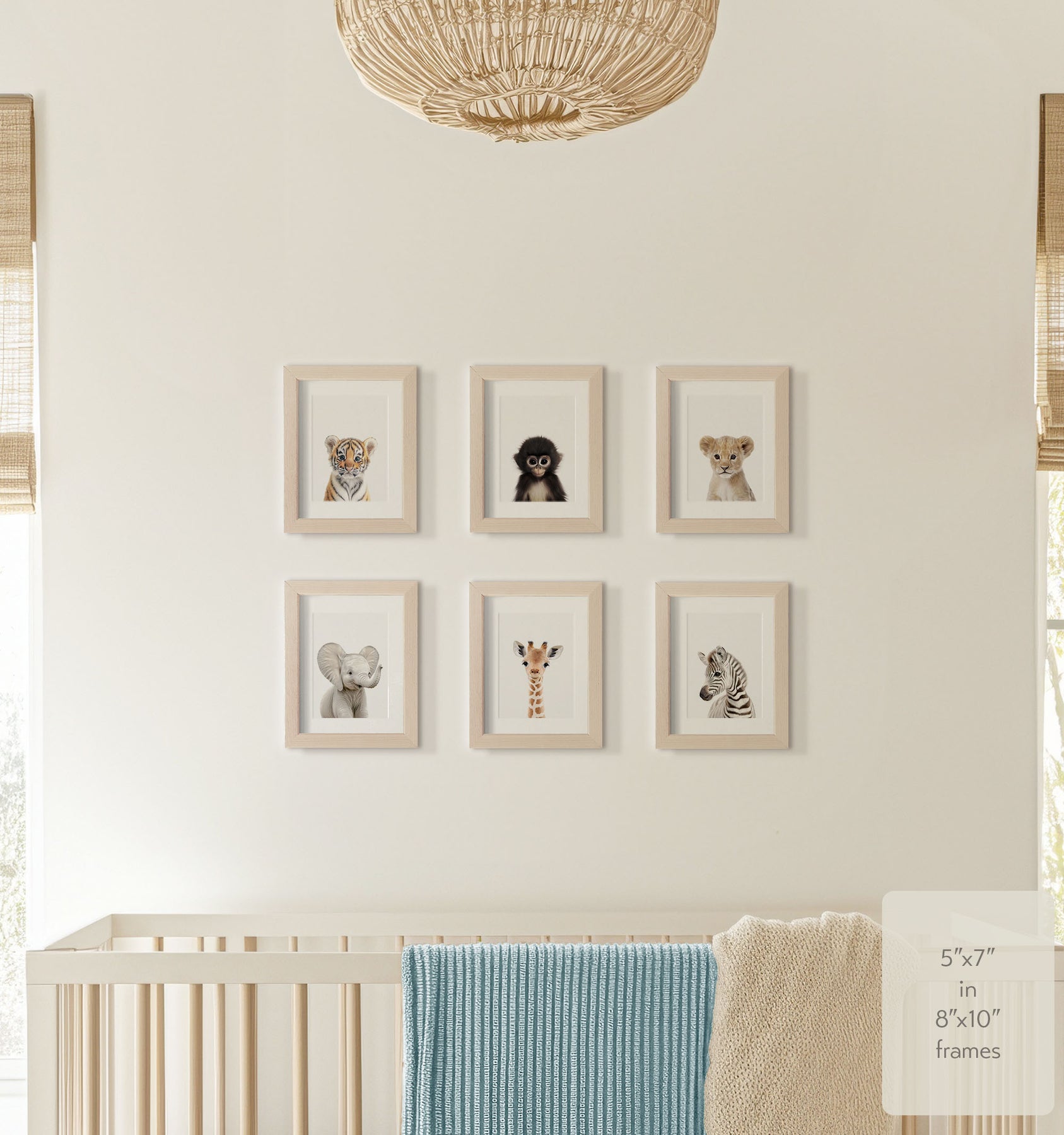 Baby Jungle & Safari Animals Set of 6 Nursery Decor Prints – Safari ...