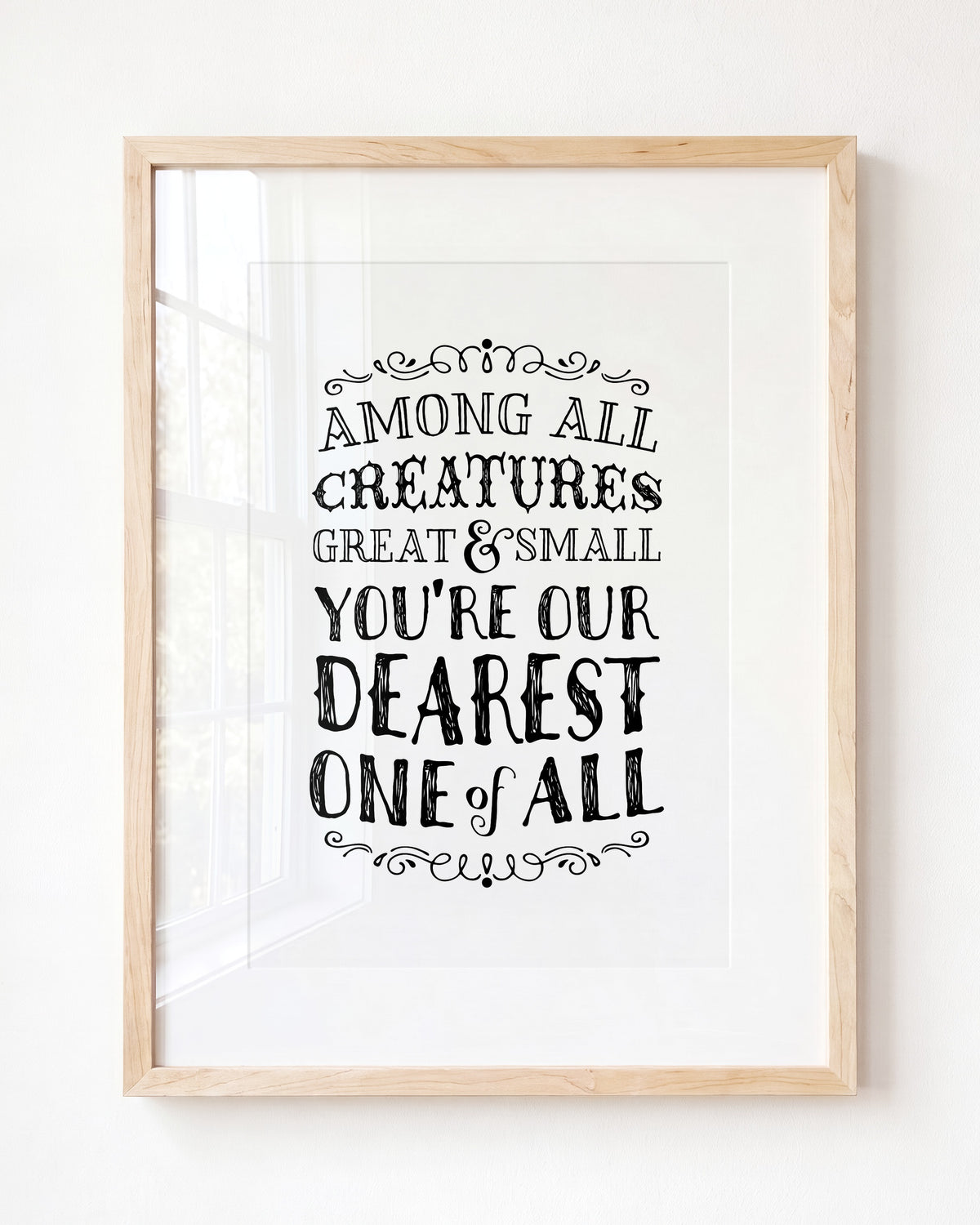 Among all creatures great and small – Framed