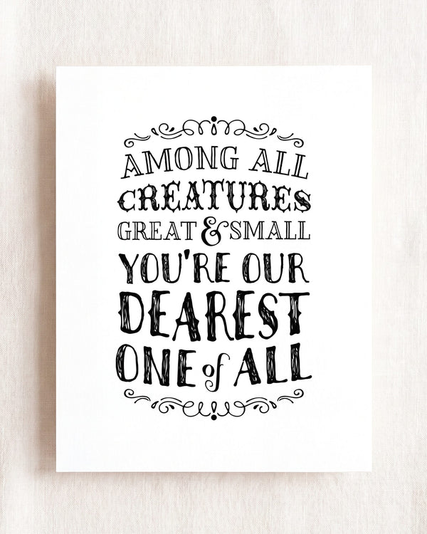 Among all creatures great and small