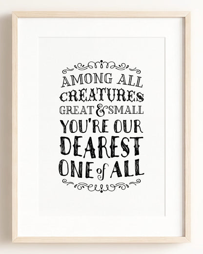 Among all creatures great and small