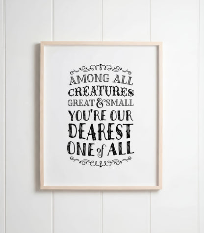 Among all creatures great and small