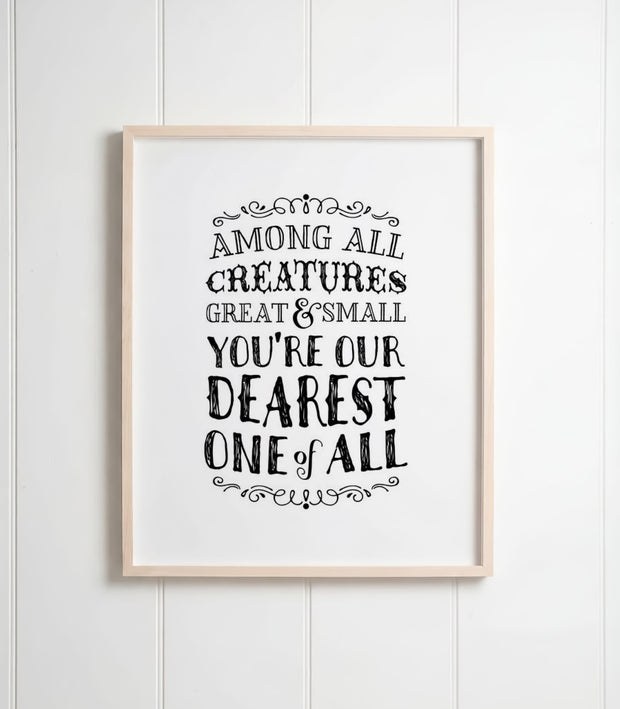 Among all creatures great and small