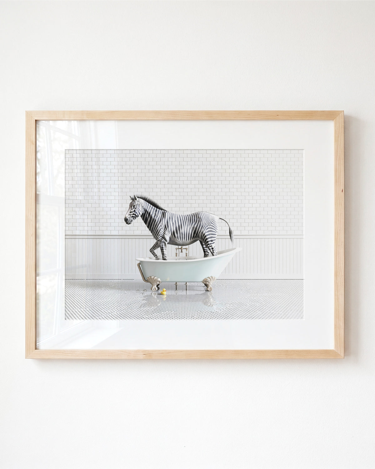 Animals in Bathtubs - Mix and Match Horizontal — Framed