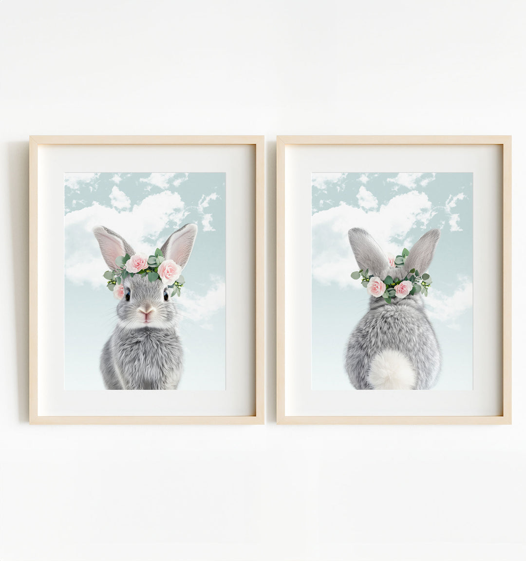 Baby Rabbits Heads and Tails Set of Nursery Art Prints – The